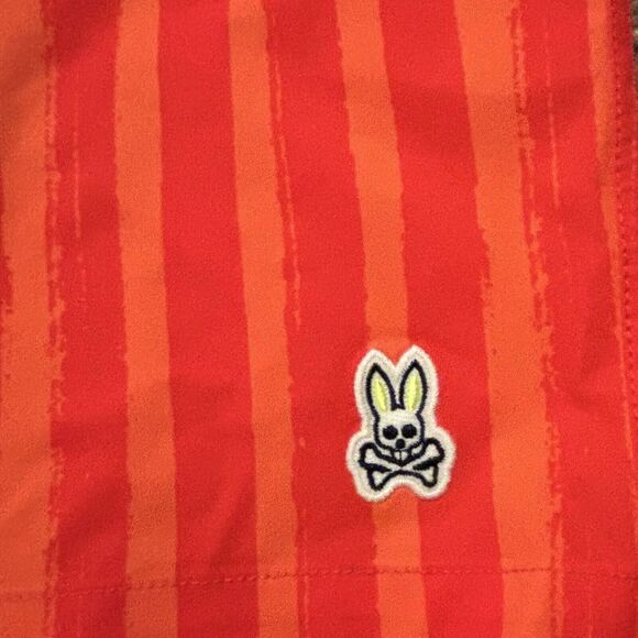 Psycho Bunny Men's Clown Fish Torver Orange Striped Patterned Swim Trunks XXXL - Picture 9 of 9